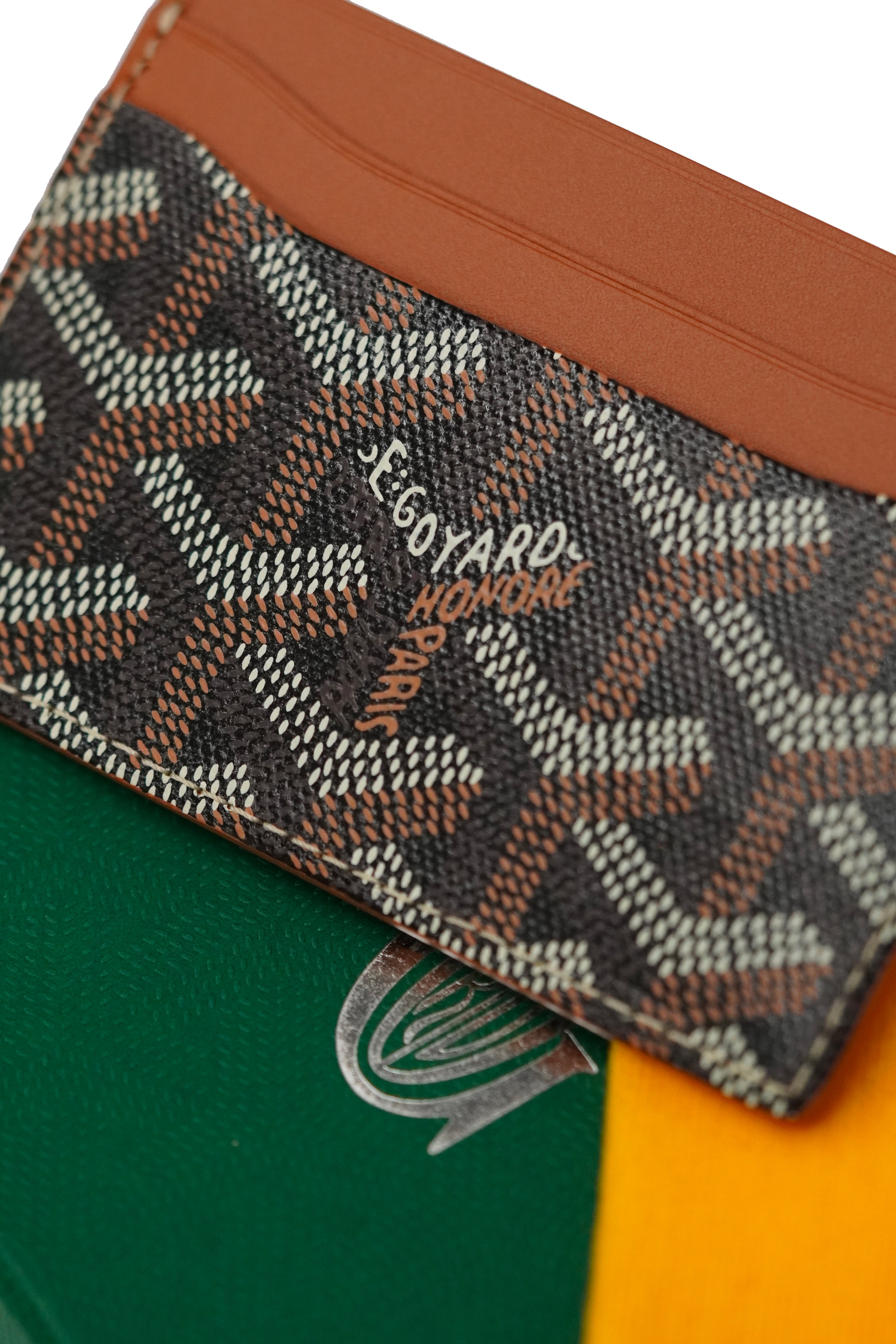 Goyard Card Holder in Black &Tan