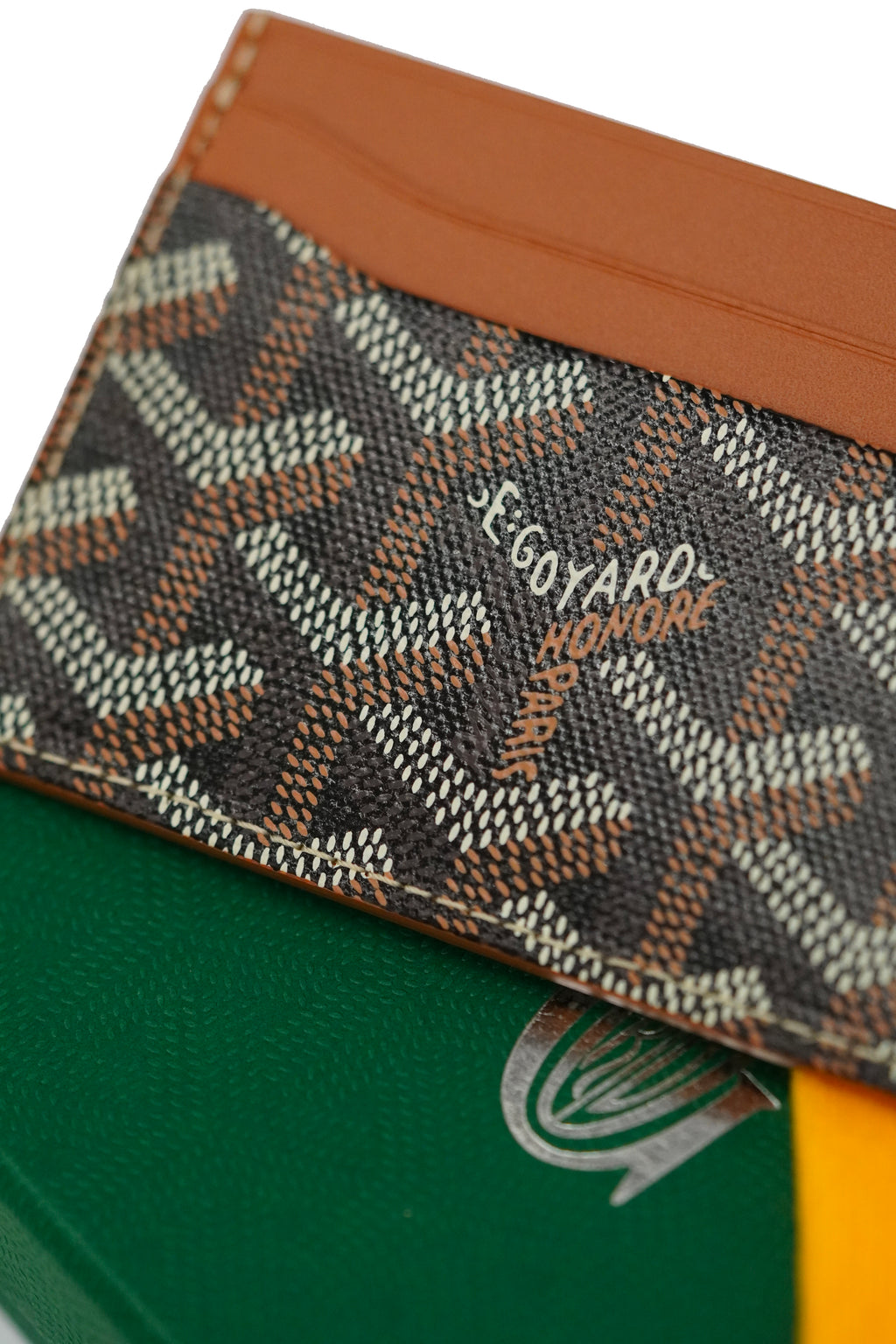 Goyard Card Holder in Black &Tan