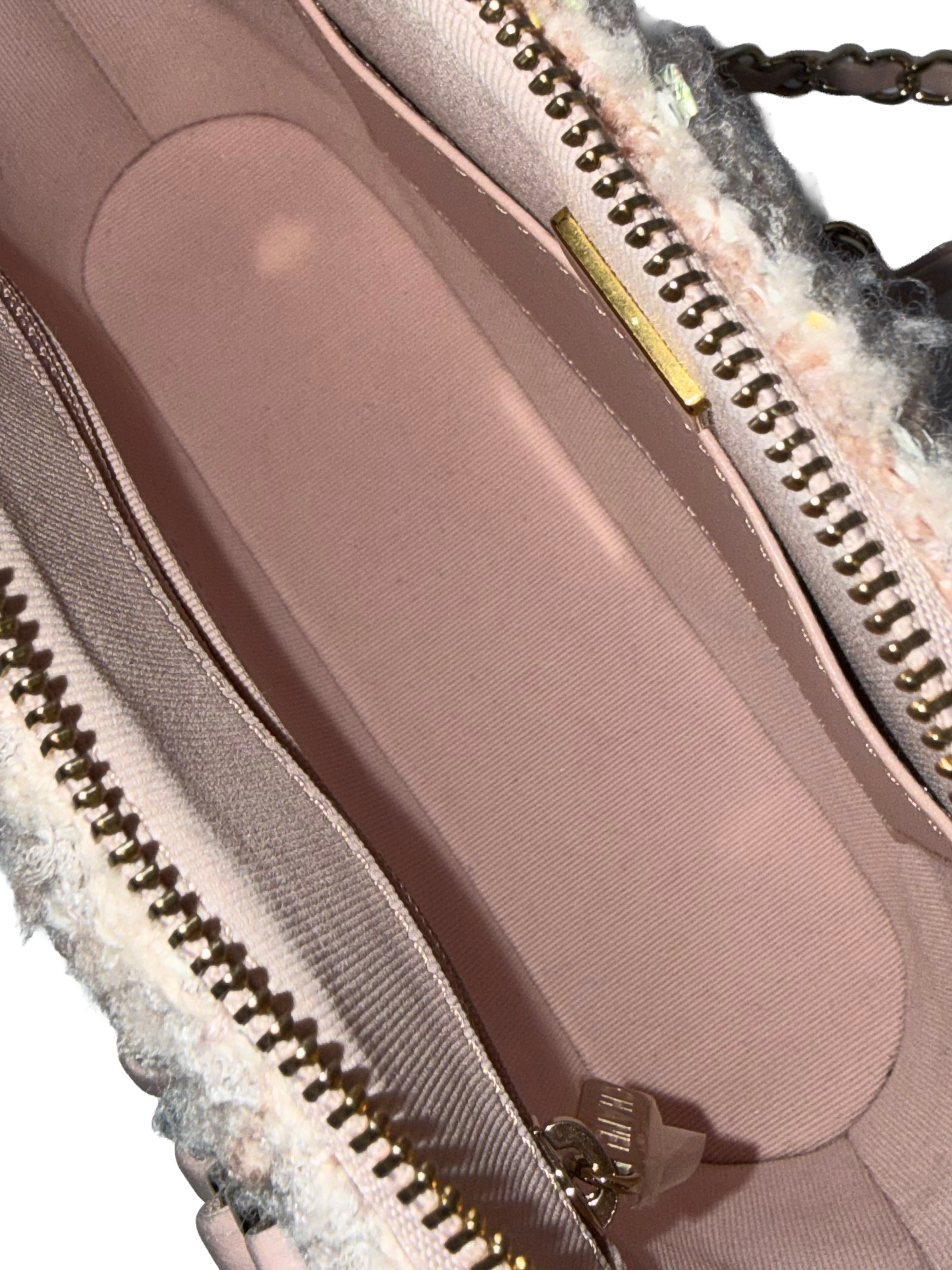 Chanel Cotton Wool Tweed Sequin Quilted Shiny Coco Clutch