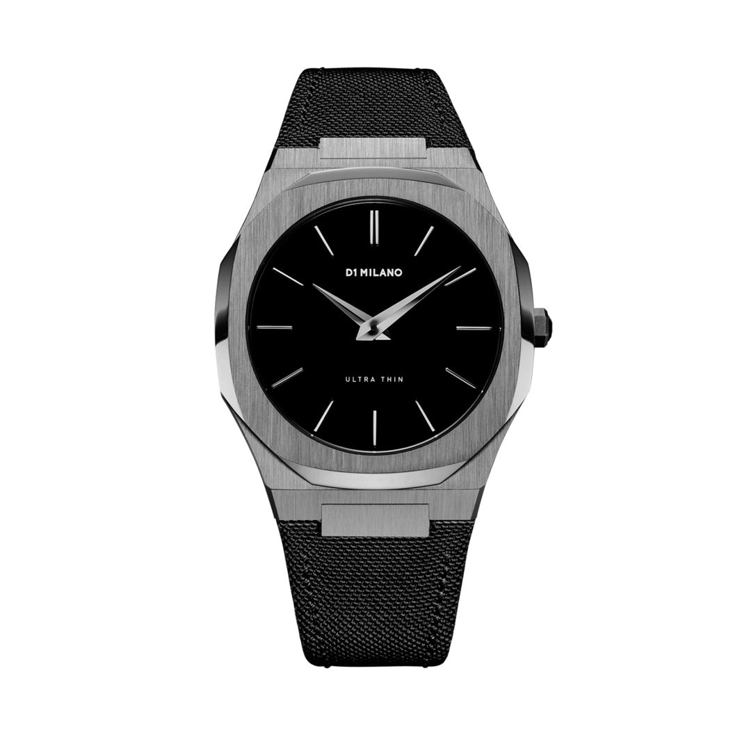 Orologio D1 Milano Modello Ultra Thin 2019 Continuous Ip Gun Case - Black Nylon Strap - Idea Brillante Napoli